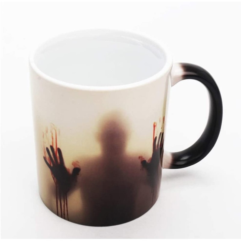 LINGSTAR The Walking Dead Keramik-Tasse mit Thermoeffekt und Zombie-Motiv