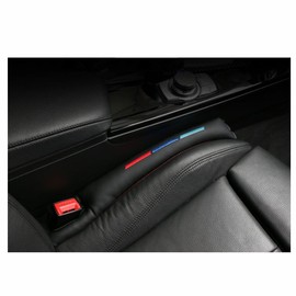 Car Seat Gap Filler,Premium Leather Leakproof Gap Stopper Anti-Drop Space Slot Filling Stripes Pad Plug For Vehicle Car Seat, Black