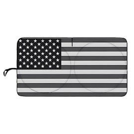 UHANBUT American Flag Car Front Window Sun Shade, Block UV & Sun Heat Rays, Automotive Windshield Shade to Keep Your Auto Cool, Foldable Vehicle Interior Protection Cover for Car, Truck (Black, L)