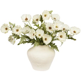 Melorca&Guilla Artificial Flowers,Faux Flowers for Vase,Faux Flower Arrangements,Wedding Bouquets Decorations,Floral Table Centerpieces,Fake Flowers for Home Kitchen Garden Party Décor (6, White06)
