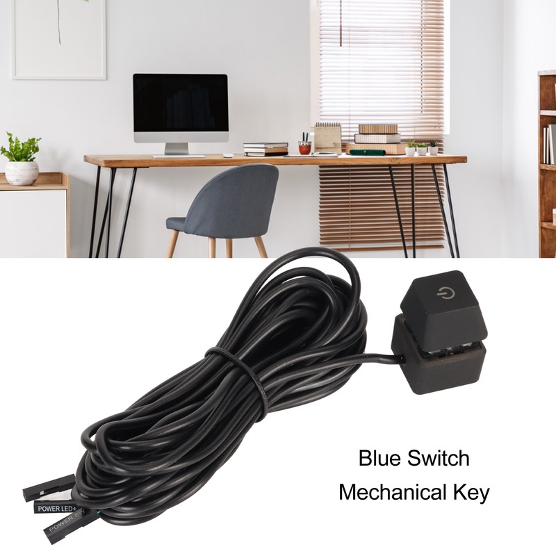 PC Power Switch Blue Switch Mechanical Key Backlit Plug and