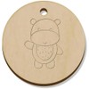 Azeeda 11 x 34mm 'Cute Hippo' Wooden Pendants/Charms (PN00069659)