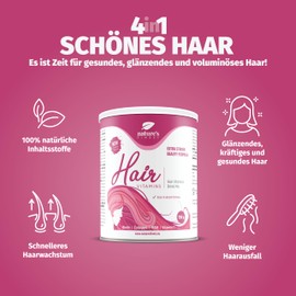 Nature's Finest by Nutrisslim Hair Vitamins for Women, Hair Growth Accelerated, Biotin High Dose, 450 μg Dose, Collagen Enriched, Sugar-Free, Net 150 g - For Healthy, Strong Hair