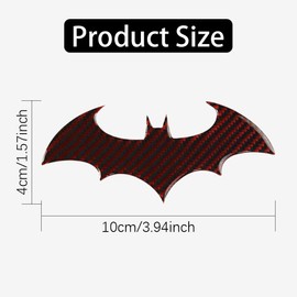 Mearo Car Emblem, Bat Stickers, Carbon Fiber Bat Car Sticker Automative Exterior Decoration, Bat Shape Badge Unique Decorative Decals Bat Car Accessories Universal for Car SUV Truck