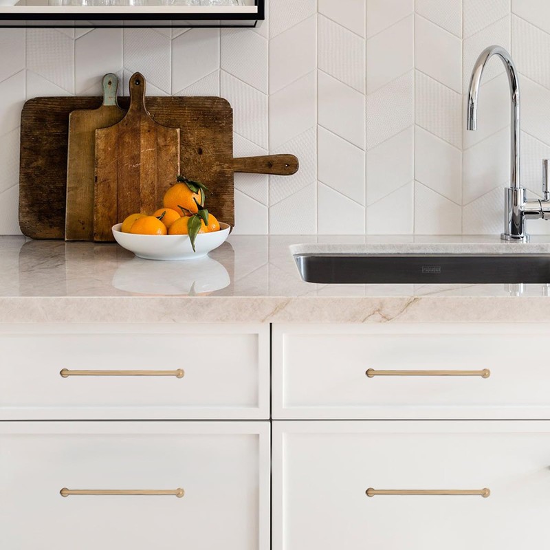 POVEFONK 6 Pack 10 inch(254mm) Champagne Bronze Kitchen Cabinet Handles
