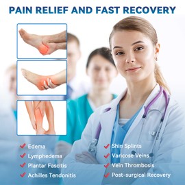 KUDLE 20-30 mmHg Medical Compression Stockings for Men and Women, Class 2, Graduated Support, Long Support Stockings, Compression Socks for Varicose Veins, Edema, Flight, beige