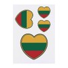 4 x 'Lithuania Flag Heart' Temporary Tattoos - Water Resistant,