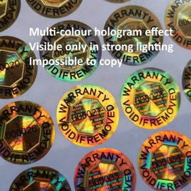 Tamper Proof Stickers 8mm-15mm Choose Pack Size Warranty Void Labels with Genuine Hologram (8mm-5000pcs)