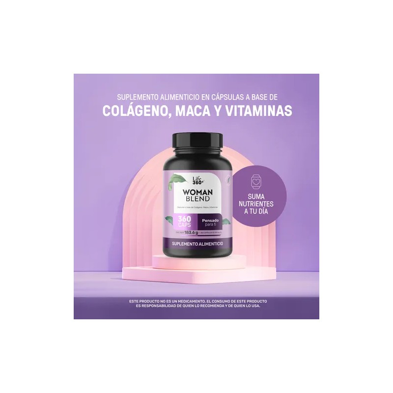 Multivitamínico Mujer Life360+ Maca Colágeno 360 Cápsulas