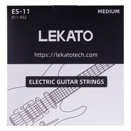 LEKATO Electric Guitar Strings Nickel Plated Steel Coated Electric Guitar Strings with Ball Ends, Set of 6, Hex Steel Strings (11-52)