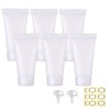 Alledomain 6Pcs 30g/30ml Empty Squeezable Soft Plastic Tubes Refillable Cosmetic