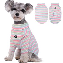 Kuoser Dog Jumper, Warm Dog Sweater, Dog Jumpers Medium Size, Dog Pyjamas, Dog Pyjamas For Medium Dogs, Dog Onesie, Colorful Dog Shirt Soft with Sleeves Pink M