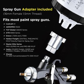 InoKraft Disposable Paint Spray Gun Cup, Mini 6 Ounce (180ml) Kit with 6 Cups and Lids, 1 Hard Cup with Retainer Ring, 3 Plugs, Paint System for HVLP LVLP Spray Gun with Adapter for Beginner