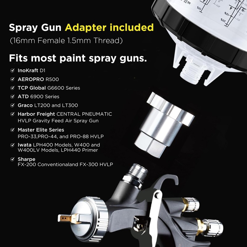 InoKraft Disposable Paint Spray Gun Cup, Mini 6 Ounce (180ml)