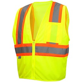 Pyramex RVZ2210SEX2 RVZ22 Series Vests Hi-Vis Lime - Self Extinguishing - Size 2X Large