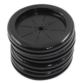 PHITUODA 4pcs 2 Inch (50mm) Black Double Sided Desk Hole Grommets, Six-Petaled Rubber Cable Cord Organizer, Desk Hole Cover Wire Hole Insert for Home Office Equipment