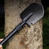 Folding Military Tactical Shovel, Multifunctional Camping Tool, Black