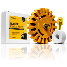 VViViD Rubber Eraser Wheel 4 Inch Diameter 7/8 Inch Thick Decal Remover Pad Including Drill Adapter (Heavy Duty Series)