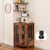keomaisyto Coffee Bar Cabinet, 3-Tier Corner Coffee Cabinet with Storage