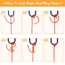 Shappy Water Floating Lifesaving Rope Dock Lines Boat Rope Braided Polypropylene Outdoor Throwing Lines for Life Preserver Ring Anchor Heaving Line with Spring Hook(10 m/ 10.9 Yards,Orange)