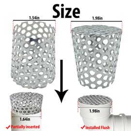 PVC Termination Vent Mesh Cap, 1.54in to 1.98in Stainless Steel Mesh Screen- Conical Exhaust Pipe Cover for 1.64in to 1.98in Inner Diameter Furnace & Roof Vents, Porous Design for Better Drainage