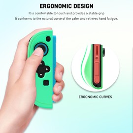 FUNDIARY Blue+Green Silicone Grip Case Compatible with Switch 2 Joycon, Durable Switch 2 Controller Grip Accessories Bundle with Comfortable and Fast Release Design Joycon Cover Skin and 2 Thumb Caps