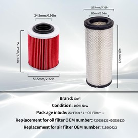 Motorcycle Air Filter 715900422 Oil Filter 420956123 Replacement for Can-Am Maverick X3 R 2017-2024 Maverick X3 Max RR 2020-2022 Maverick X3 900 HO 4x4 DPS 2018