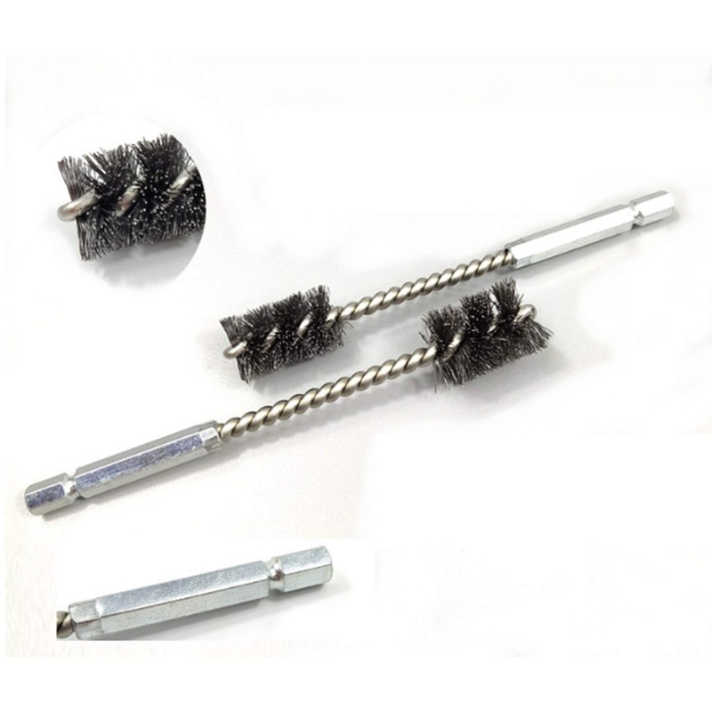 4 Piece Stainless Steel Wire Brush for ports, tubes, bearings
