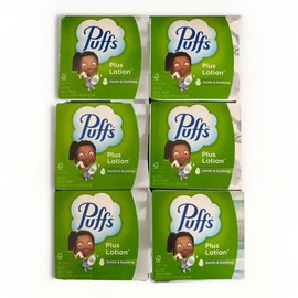 Puffs Plus Facial Tissue Cube Boxes - 6 Boxes 56 Count Each Box 336 Tissue Total