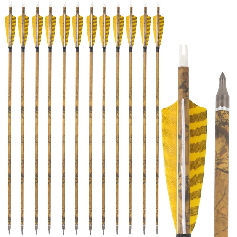 ZSHJGJR 30” Carbon Arrows Hunting Arrows with 4” Turkey Feather