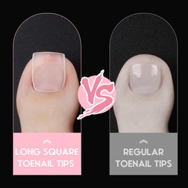 Fake Square Toe Nail Tips, Soft Gel Toenail Extension Matte Full Cover Acrylic Nail for Pedicure Salon Press on 15 Sizes 300 Pcs
