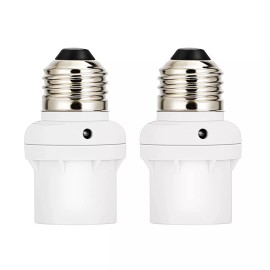 DEWENWILS Light Sensor Socket for Light Fixtures,Dusk to Dawn Light Bul , 2 Pack