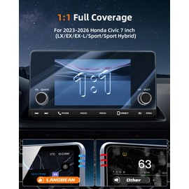 Screen Protector for 2023-2025 2026 Honda Civic (LX/EX/EX-L/Sport/Sport Hybrid), 7 inch Matte Anti-Glare Infotainment Touchscreen,11th Gen, 9H Tempered Glass 2025 Honda Civic Accessories HD/Anti-Fingerprint