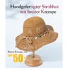 Comhats Women's Summer Straw Hat Foldable Handmade Beach Hat UV