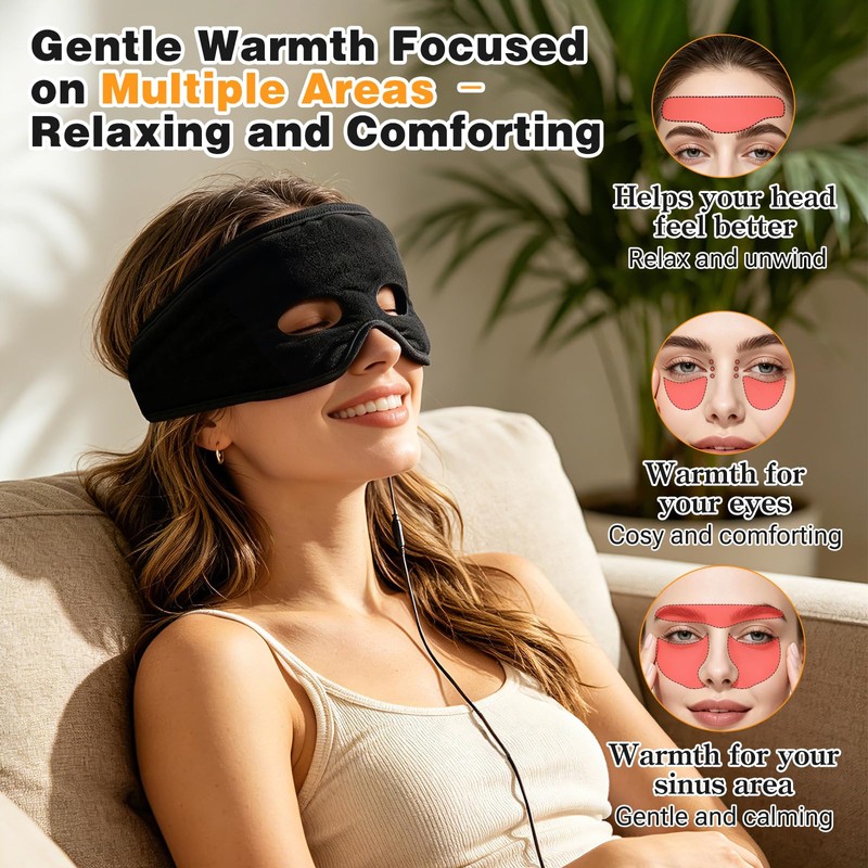 Thermo Relief Heated Sinus Mask, Extra Large Face Heating Pad