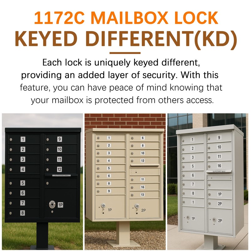 5 Pack L-1172C Mailbox Lock Replacement Includes 3 Keys Per