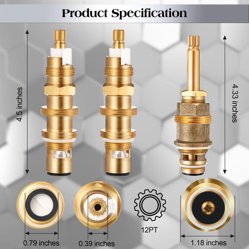 Dreyoo Ceramic Disc Cartridge Replacement for 910-030, Diverter Stem Replacement