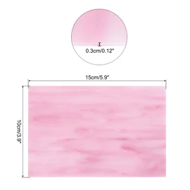 sourcing map Stained Glass Sheet Mosaic Tile 5.9 Inch x 3.9 Inch Bright Pink Stained Glass Sheets for Crafts DIY, Art Project