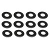 Stainless Steel Black Round Washers, Set of 12, ISO Type