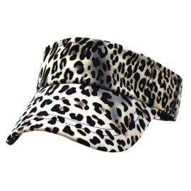 White Fang CA963 Visor, Sun Visor, Hat, Leopard Pattern, Animal, Sunshade, Stylish, Brim, beige