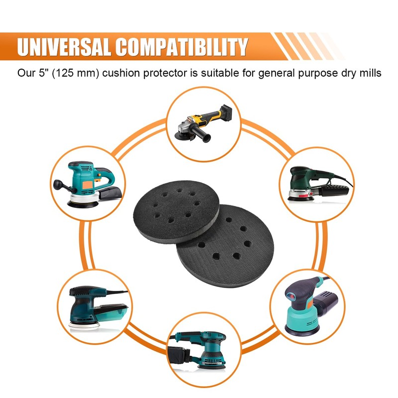 5 Inch 8 Hole Hook and Loop Backing Pad Protector