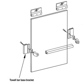 Gordon Glass® Chrome Finish Towel Bar Base Brackets and Clear Acrylic Brackets for Frameless Shower Doors 5/32", 3/16" and 1/4" Thick Glass - Pack of 2