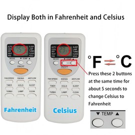 ZH/JT-03 ZHJT03 ZHJT 03 Replacement Remote Control Compaitble for CHIGO AC A/C AIR Conditioner Remote Controller ZHJT03 ZH/JT-01 ZHJT01 (Display Both in Fahrenheit and Celsius)