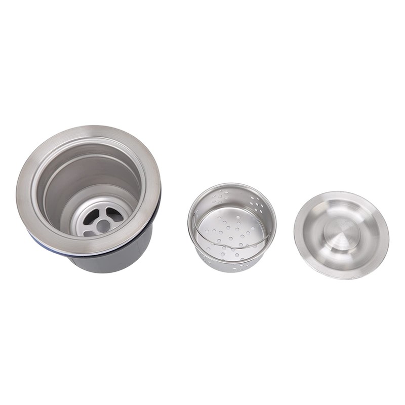 Sink Drain Assembly Kit for Double Bowl Basin, 2-in-1 Quick