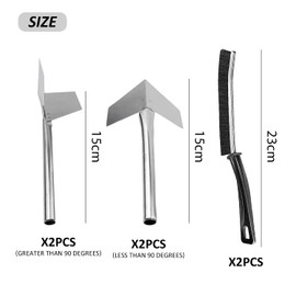 4 Pieces of Plastering Tools, 2 Pieces of Gap Brushes, Corner Spatula, Inner Corner Spatula for Drywall, Inner and Outer Corner Spatula, Stainless Steel 90 Degree Angle Spatula