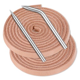 Yuomeaz 2 Pcs Softball Baseball Glove Lace, Mitt Lace Repair Kit with 2 Pcs Leather Lacing Needle, 5 mm Baseball Gloves Restring Lace for Catcher's Gloves (Each 100 cm)