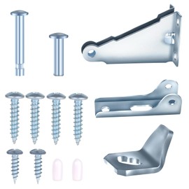 Screen Door Closer Kit, Quality Steel Storm Door Replacement Parts Compatible with Wright Products Screen Door Closer Parts with Brackets, Pins and Mounting Screws (Silver)