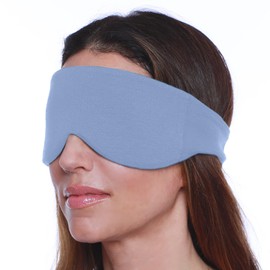 Happyluxe Escape Sleep Mask - Buttery Soft Airplane Eye Mask for Sleeping or Napping in Bed. Machine Washable. - Serenity Blue, Made in USA