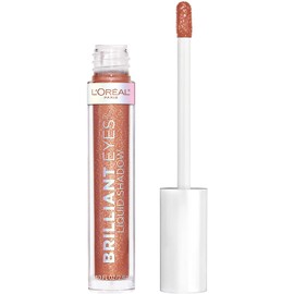 L'Oreal Paris Makeup Brilliant Eyes Shimmer Liquid Eye Shadow, Longwearing Lasting Shimmer, Crease Resistant, Flake-Proof, Precision Applicator, Quick Dry, Non-Greasy, Bronze Light, 0.1 Oz.