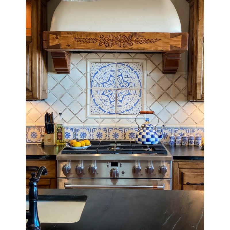 Tabarka Tile Off White 10 x 10 with distressed edges
